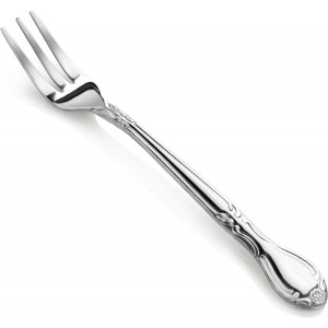 New Star Foodservice 58680 Stainless Steel Rose Pattern Oyster Fork, 5.8-Inch, 12 pieces