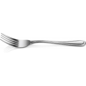 New Star Foodservice 58468 Bead Pattern 18/0 Stainless Steel, Dinner Fork 7.7-Inch Set of 12