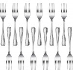 New Star Foodservice 58468 Bead Pattern 18/0 Stainless Steel, Dinner Fork 7.7-Inch Set of 12