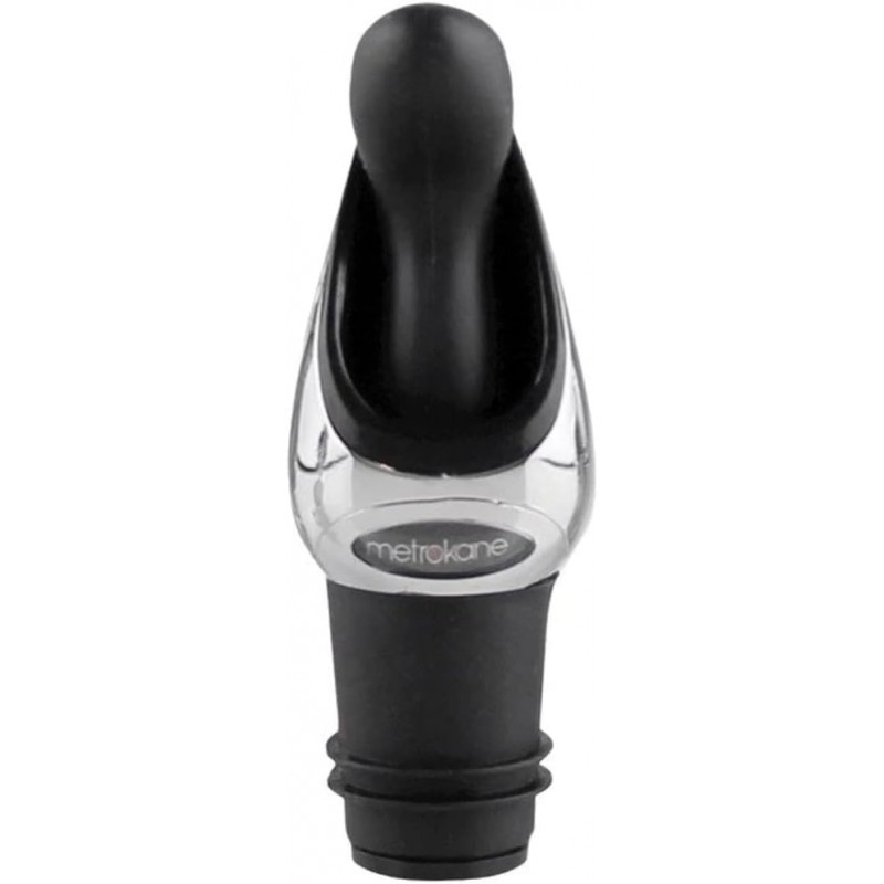 HOUDINI W9116 Deluxe Wine Pourer with Stopper, Black