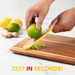Joie Grate Zester, Handheld Grater Ideal for Citrus, Hard Cheese, Chocolate, Cinnamon, and Nutmeg, Stainless Steel, Multiuse Kitchen Tool, BPA-Free, Colors May Vary