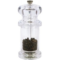 Cole & Mason 505 Refillable Spice Mill - Kitchen & Home Accessory - Table Pepper Grinder - Peppercorn Included - Acrylic - Pepper Mill 5.5