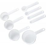 Chef Craft Select Plastic 8 Piece Measuring Set, 1/4 tsp, 1/2 tsp, 1 tsp, 1 tbsp, 1/4 cup, 1/3 cup, 1/2 cup and 1 cup size, White