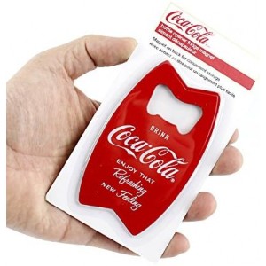 Tablecraft Stainless Steel Coca-Cola Bottle Opener Fridge Magnet, Red