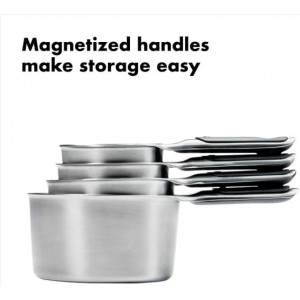 OXO Good Grips 4 Piece Stainless Steel Measuring Cups with Magnetic Snaps