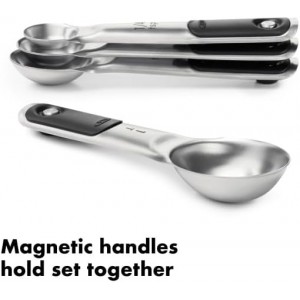OXO Good Grips 4 Piece Stainless Steel Measuring Spoons with Magnetic Snaps