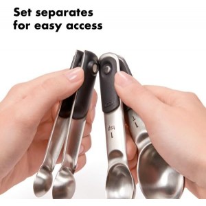 OXO Good Grips 4 Piece Stainless Steel Measuring Spoons with Magnetic Snaps