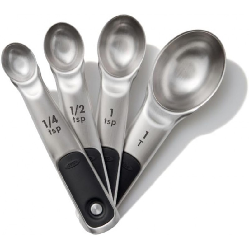 OXO Good Grips 4 Piece Stainless Steel Measuring Spoons with Magnetic Snaps