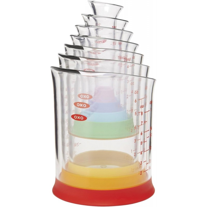 OXO Good Grips 7-Piece Nesting Measuring Beaker Set, Multicolored