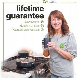 PepperMate Traditional Black Pepper Grinder Mill - Manual, High-Efficiency Salt and Pepper Grinder - Durable, Adjustable Coarseness Pepper Mill Grinder - Easy to Use