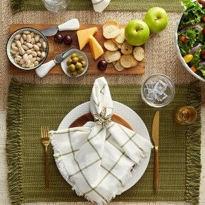 DII Variegated Tabletop Collection, Placemat Set3x19, Olive Green, 6 Piece