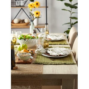 DII Variegated Tabletop Collection, Placemat Set3x19, Olive Green, 6 Piece