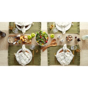 DII Variegated Tabletop Collection, Placemat Set3x19, Olive Green, 6 Piece