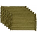DII Variegated Tabletop Collection, Placemat Set3x19, Olive Green, 6 Piece