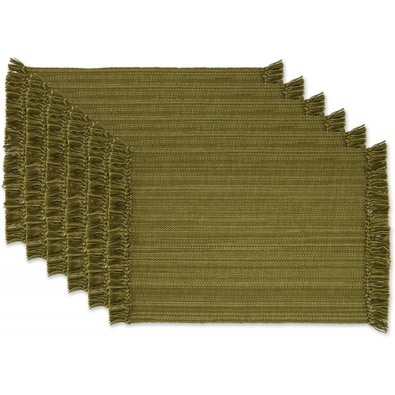 DII Variegated Tabletop Collection, Placemat Set3x19, Olive Green, 6 Piece