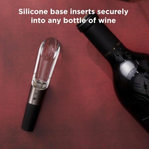 Rabbit W6127 Wine Aerator and Pourer, Clear and Stainless Steel Design, Easy to Use for Enhancing Wine Flavor and Smooth Pouring