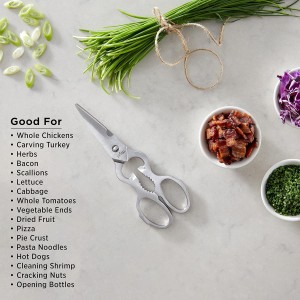 All-Clad Tools and Accessories Stainless Steel Kitchen Scissors 7.5 Inch Kitchen Tools, Kitchen Hacks Silver