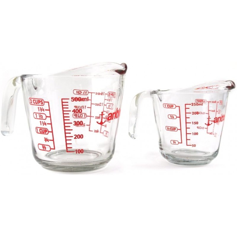 Anchor Hocking 2 Piece Glass Measuring Cup Set