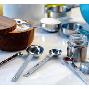 RSVP International Endurance Measuring Spoons, Round, Stainless Steel