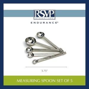RSVP International Endurance Measuring Spoons, Round, Stainless Steel