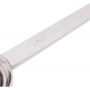 RSVP International Coffee Measuring Spoon, Long Handled Stainless Steel Scoop Multi-purpose for Baking, Ground Coffee, Beans or Loose Leaf Tea, Double, 1-Tbsp/2-Tbsp