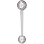 RSVP International Coffee Measuring Spoon, Long Handled Stainless Steel Scoop Multi-purpose for Baking, Ground Coffee, Beans or Loose Leaf Tea, Double, 1-Tbsp/2-Tbsp