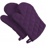 DII Basic Terry Collection 100% Cotton Quilted, Oven Mitt, Eggplant, 2 Piece