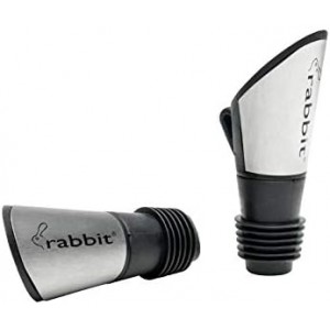 Rabbit Wine Pourer Stoppers (Stainless Steel, Set of 2)