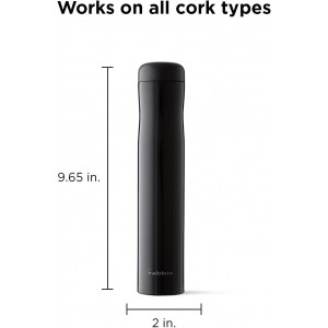 Rabbit Automatic Electric Corkscrew Wine Opener, Cordless Rechargeable, One-Touch Operation, Sleek Shiny Black Finish, Easy to Use for Wine Lovers