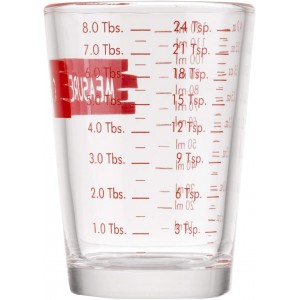 Tablecraft H1433T Measuring Cup Measure-N-Pour, 4 oz, Clear
