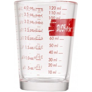 Tablecraft H1433T Measuring Cup Measure-N-Pour, 4 oz, Clear