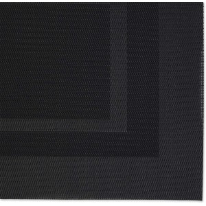 DII PVC Tabletop Collection Woven Indoor/Outdoor, Placemat Set, 13x17.25, Black, 6 Piece