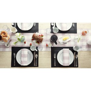 DII PVC Tabletop Collection Woven Indoor/Outdoor, Placemat Set, 13x17.25, Black, 6 Piece