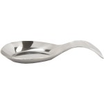 Home Basics Stainless Steel Spoon Rest, Kitchen Spoon Utensil Holder, Dishwasher Safe, Silver
