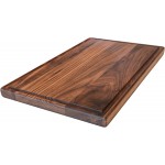  Black Walnut Wood Cutting Board by Virginia Boys Kitchens - Butcher Block Wooden Carving Board with Juice Well made from Sustainable Hardwood (17x11)
