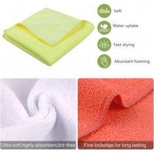 SINLAND Microfiber Dish Cloths for Washing Dishes Towels Best Kitchen Washcloth Cleaning Rags Cloths with Poly Scour Side - Used for Plates, Bowls and Dishes, 5 Color Assorted 12inchx12inch 10pack