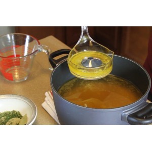 Fat Skimmer - Efficient Fat Separator for Soups, Stews, and Broths - Removes Fat Quickly and Easily - Made in USA, Original Inventor