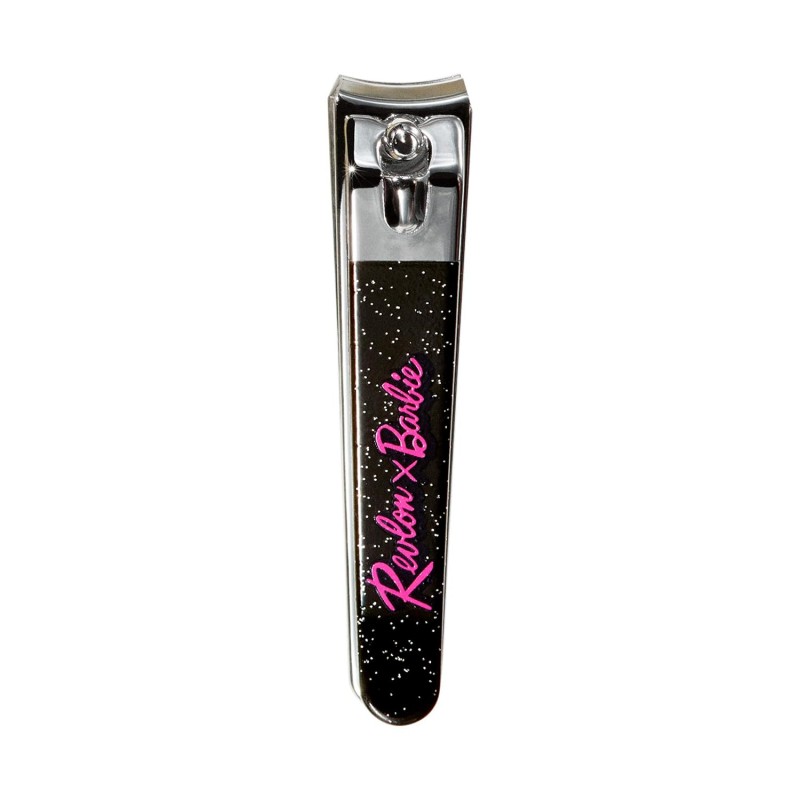 Revlon x Barbie Nail Clipper, Stainless Steel Non-Corrosive Mess Free Curved Blade Fingernail Toenail Cutter