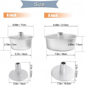 6 Inch Angel Food Cake Pan with Removable Bottom, Aluminum Round Tube Pan Chiffon Cake Mold Baking Tin