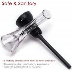 Vintorio Wine Aerator Pourer - Premium Aerating Pourer and Decanter Spout (Black)