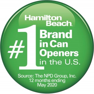 Hamilton Beach Smooth Touch Electric Automatic Can Opener with Easy Push Down Lever, Eliminates Sharp Edges, Opens All Standard-Size and Pop-Top Cans, Extra Tall, Black and Chrome (76606AG)