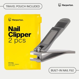 Ultra Sharp Nail Clippers Set - 2 Pack Stainless Steel Fingernail & Toenail Trimmers with Built-in Nail File for Women & Seniors (Silver)