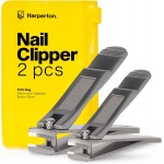 Ultra Sharp Nail Clippers Set - 2 Pack Stainless Steel Fingernail & Toenail Trimmers with Built-in Nail File for Women & Seniors (Silver)