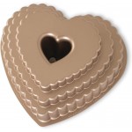 Nordic Ware Tiered Heart Bundt, 12 Cup, Toffee