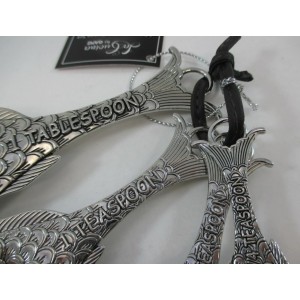 Ganz 4-Piece Set, Fish Measuring Spoon, One Size, silver