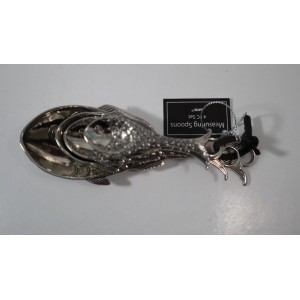 Ganz 4-Piece Set, Fish Measuring Spoon, One Size, silver