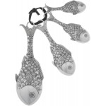 Ganz 4-Piece Set, Fish Measuring Spoon, One Size, silver