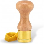 La Gondola Homemade Ravioli Stamp - Round Smooth 1.5in | Italian Pasta Making Tool for Home and Business | Brass & Natural Wood | Sturdy & Easy to Use Ravioli Stamp | Ravioli Cutter Made in Italy