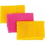 Innovative Dish Washing Net Cloths/Scourer - 100% Odor Free/Quick Dry - No More Sponges with Smell - Perfect Scrubber for Washing Dishes - 11 by 11 inches - 3PCS - Yellow/Pink/Yellow or