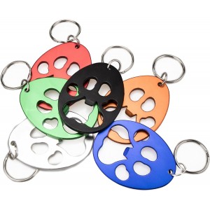 Swatom Dog Paw Keychain Bottle Opener Beer Opener Tool, Key Tag Chain Ring, 6 Piece